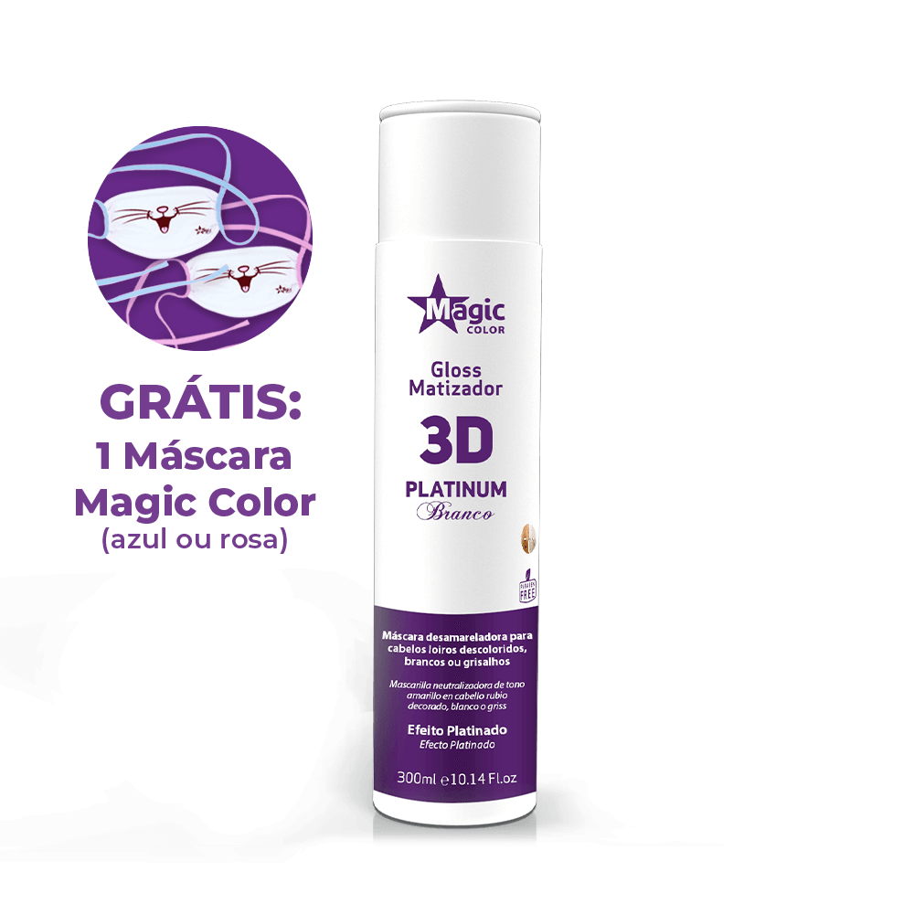 Matizador 3d Platinum Branco Efeito Platinado 300ml Magic Color